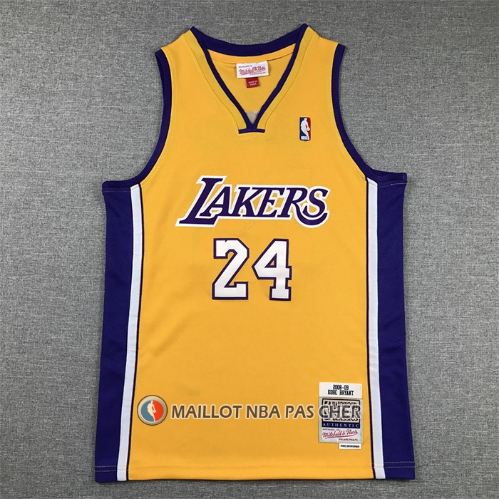 Maillot Enfant Los Angeles Lakers Kobe Bryant NO 24 Mitchell & Ness 2008-09 Jaune